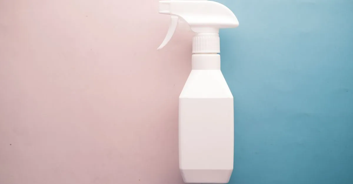 A spray bottle of cleaning solution, part of the kit a house cleaner brings to every home visit.