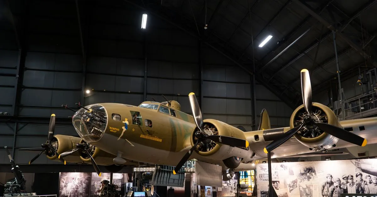 The B-17 Memphis Belle bomber on display at the National Museum of the United States Air Force near Dayton, Ohio.