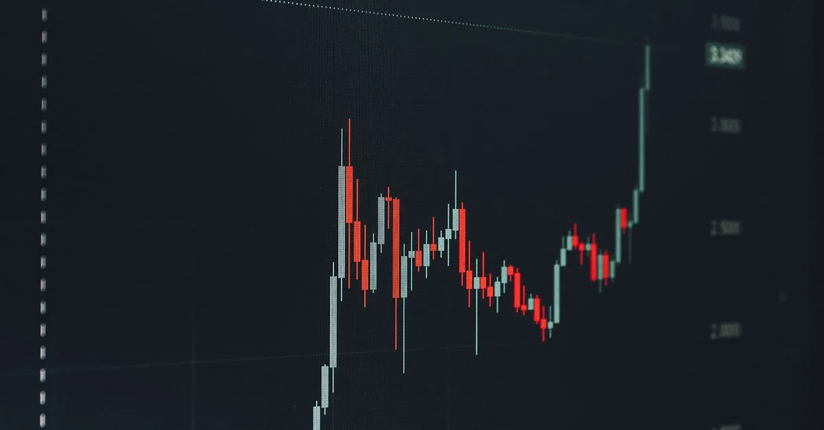 A crypto candlestick chart on a dark trading screen, the kind of market data a Web3 project competes for attention against.