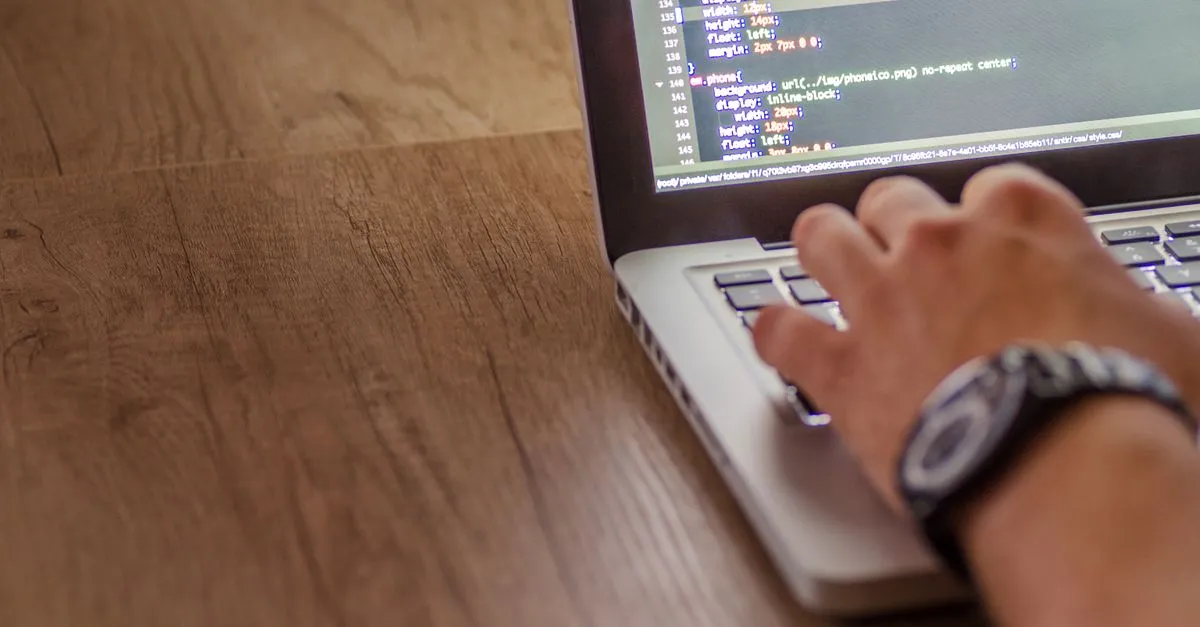 A developer hand-coding a fast website in real code, the way an electrician site should be built, not dragged and dropped in a builder.