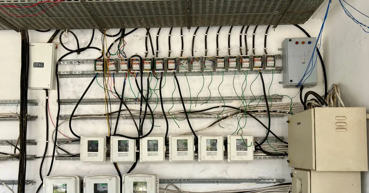 An electrical panel packed with breakers, switches, and wiring, the kind of upgrade work electricians get hired for.