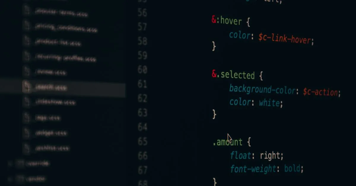Semantic HTML code on a screen, the clean structure that helps Google read a page.