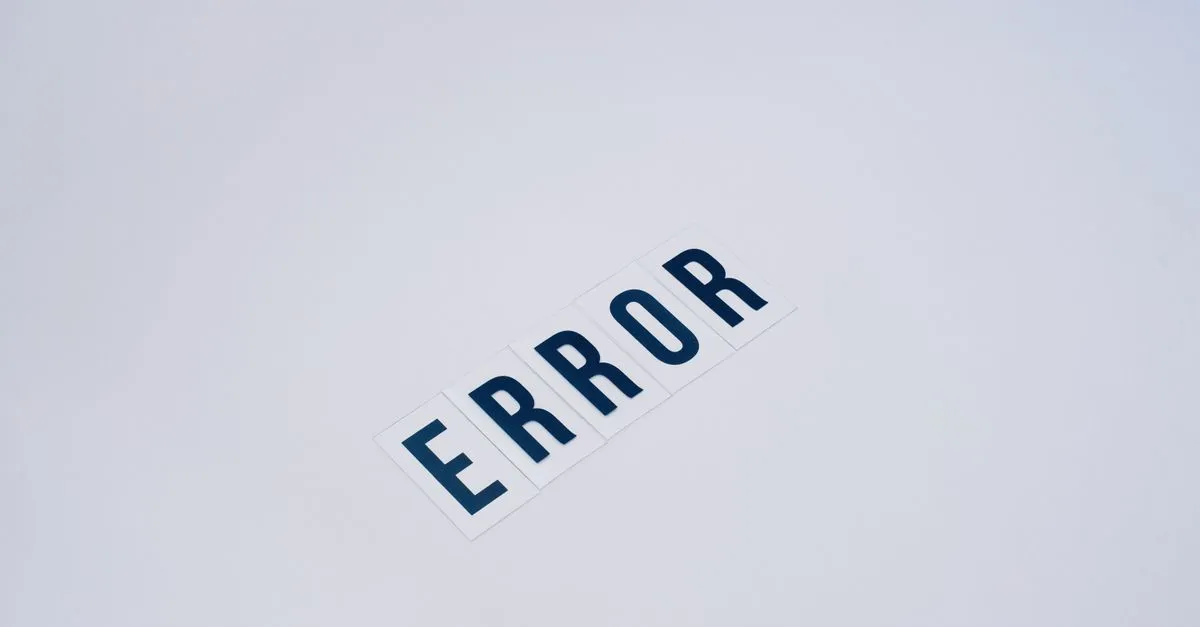 The word "ERROR" spelled out in dark letters on a plain white background.