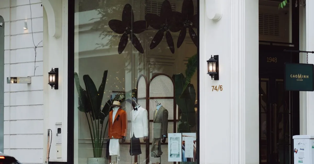 A polished storefront window display, the physical version of a first impression online.