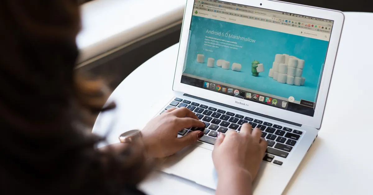 A person working on a laptop, optimizing a WordPress site for SEO.