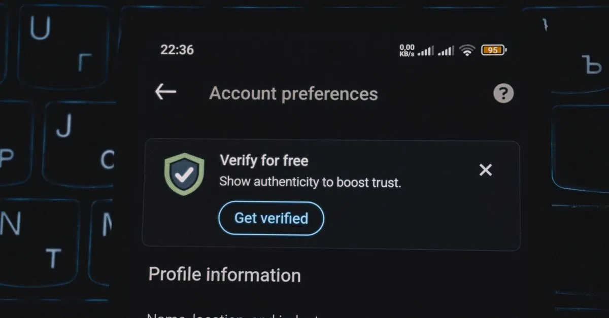 A phone showing a verification badge, representing trust signals behind E-E-A-T in SEO.