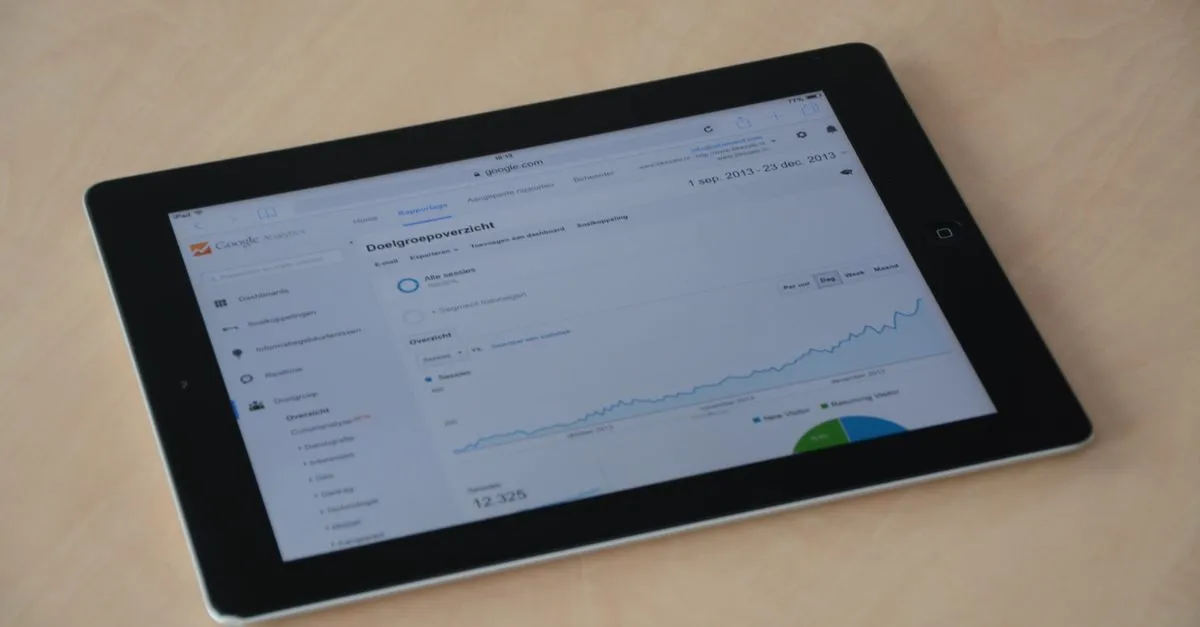 A website dashboard on a tablet, the kind of control panel a WordPress SEO plugin adds.