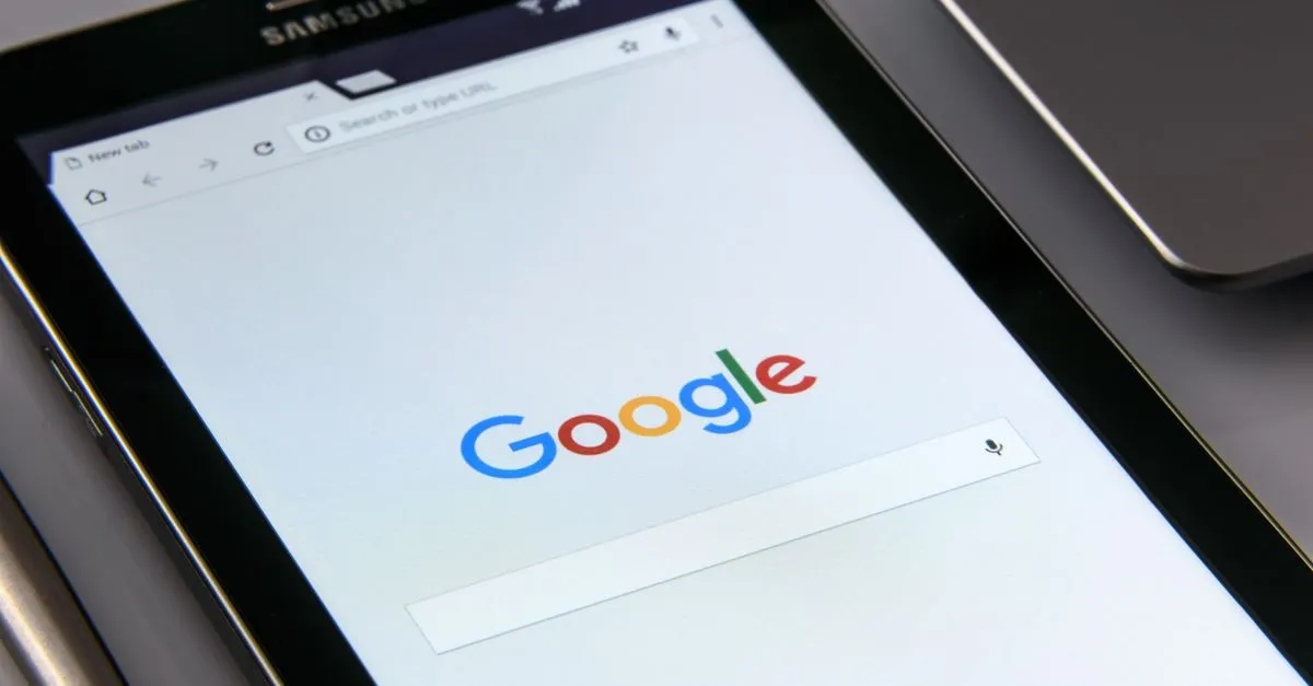 A tablet showing the Google search screen, where every business wants first-page placement.